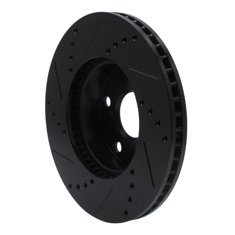 R1 Concepts R1 05-15 Toyota Tacoma Front Right Drilled & Slotted Black Brake Rotor