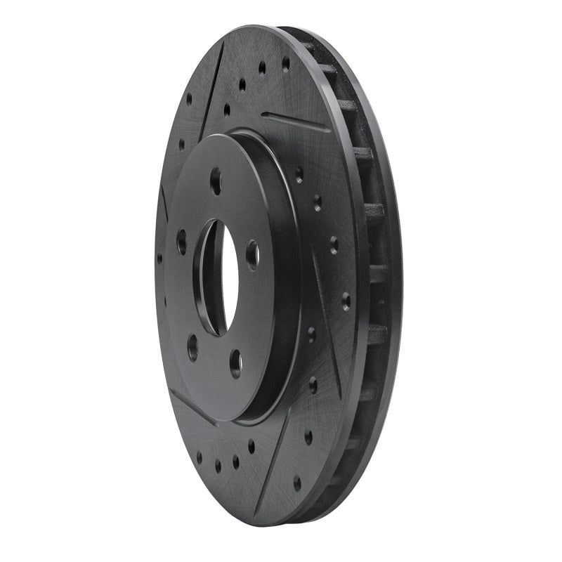 R1 Concepts R1 84-95 Chrysler Imperial Front Left Drilled & Slotted Black Brake Rotor