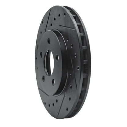 R1 Concepts R1 84-95 Chrysler Imperial Front Left Drilled & Slotted Black Brake Rotor