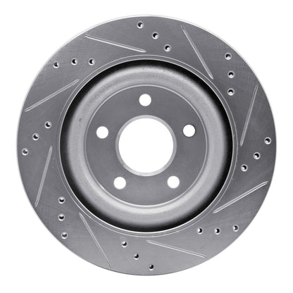 R1 Concepts R1 06-08 Jaguar S-Type Rear Left Drilled & Slotted Silver Brake Rotor
