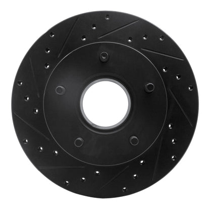 R1 Concepts R1 86-88 Ford Bronco Front Left Drilled & Slotted Black Brake Rotor