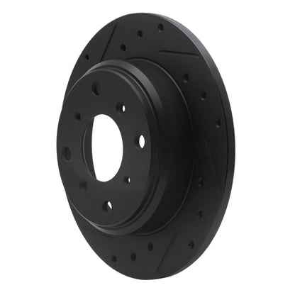 R1 Concepts R1 87-90 Acura Legend Rear Left Drilled & Slotted Black Brake Rotor