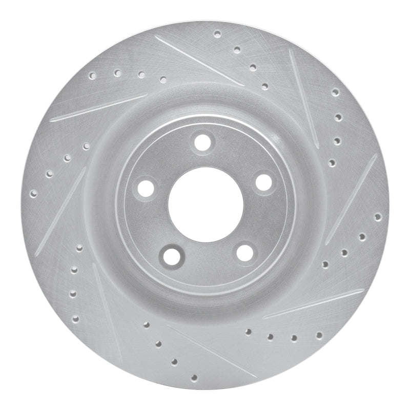 R1 Concepts R1 14-21 Jaguar XJ Rear Right Drilled & Slotted Silver Brake Rotor