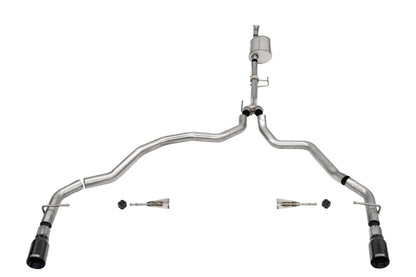 CORSA Performance Corsa 2021-2025 Ford F-150 SuperCab/6.5ft Bed 3.5L V6 Sport Cat-Back Dual Rear Exit-Black PVD