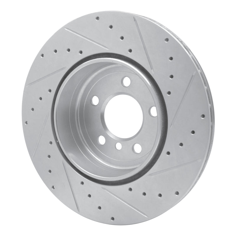 R1 Concepts R1 10-19 BMW 640I xDrive Convertible Rear Left Drilled & Slotted Silver Brake Rotor