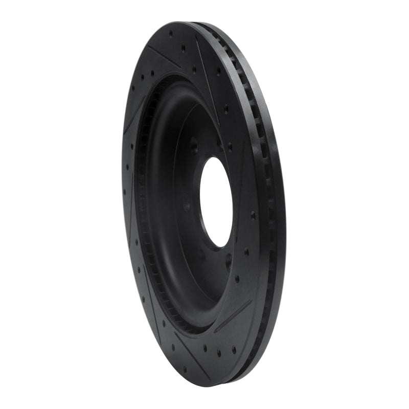 R1 Concepts R1 21-25 Ford F-150 4WD Rear Left Drilled & Slotted Black Brake Rotor