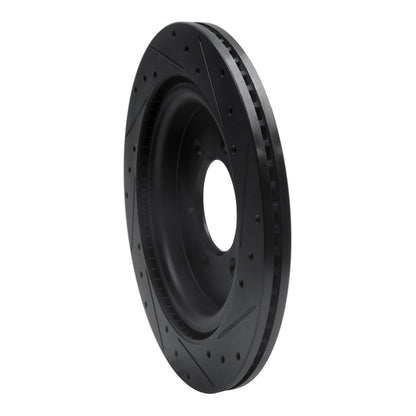 R1 Concepts R1 21-25 Ford F-150 4WD Rear Left Drilled & Slotted Black Brake Rotor