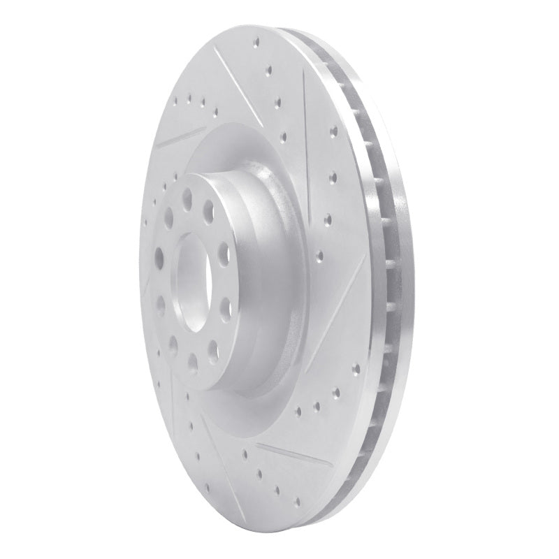 R1 Concepts R1 01-03 Audi S8 Front Right Drilled & Slotted Silver Brake Rotor