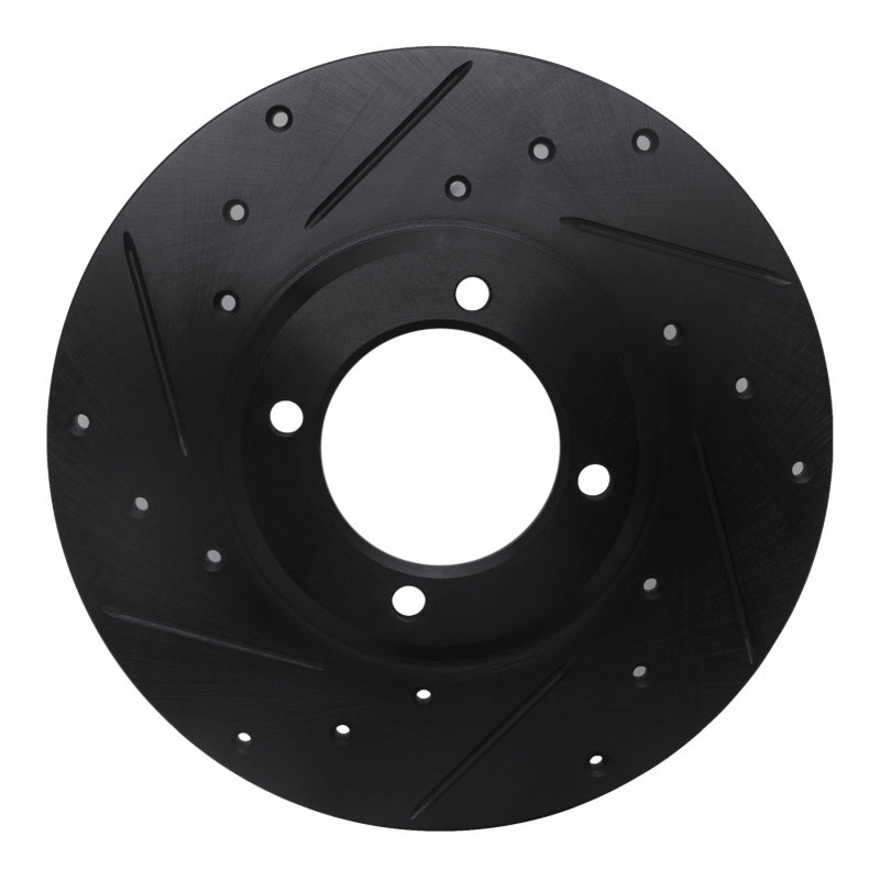 R1 Concepts R1 79-81 Toyota Celica Front Left Drilled & Slotted Black Brake Rotor