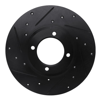 R1 Concepts R1 79-81 Toyota Celica Front Left Drilled & Slotted Black Brake Rotor