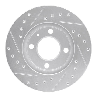 R1 Concepts R1 80-08 Audi 4000 Front Right Drilled & Slotted Silver Brake Rotor