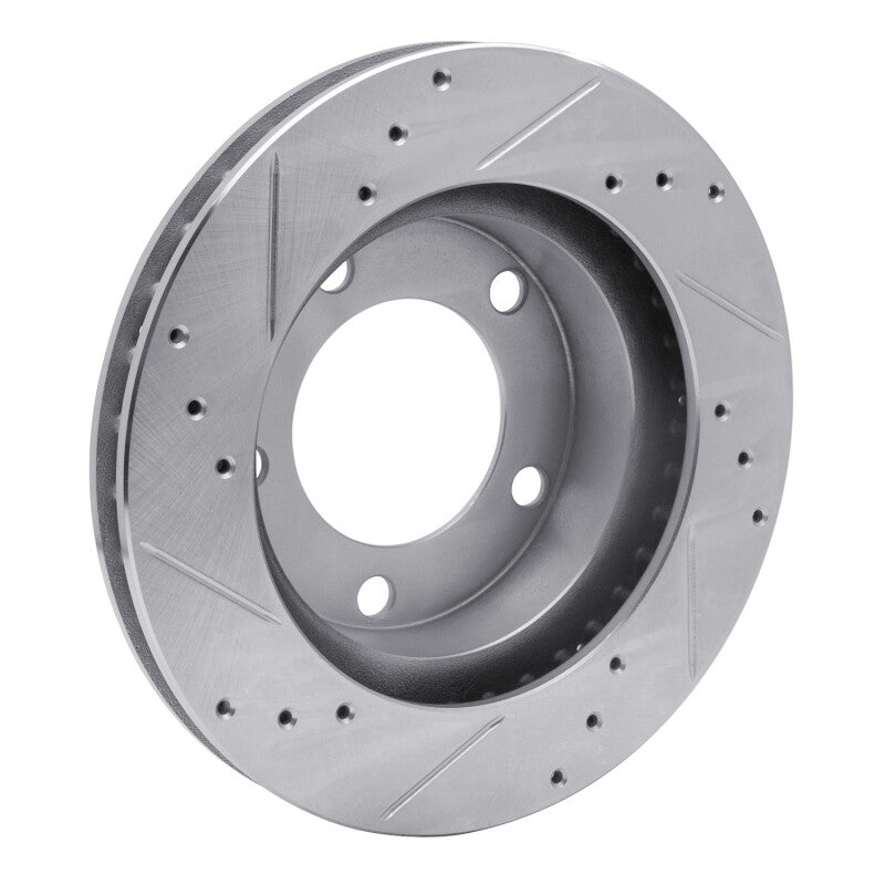 R1 Concepts R1 76-93 Ford F-150 4WD Front Right Drilled & Slotted Silver Brake Rotor