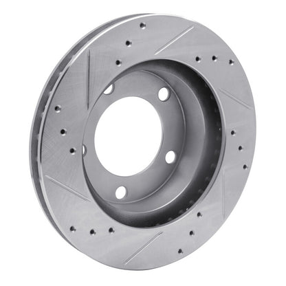 R1 Concepts R1 76-93 Ford F-150 4WD Front Right Drilled & Slotted Silver Brake Rotor