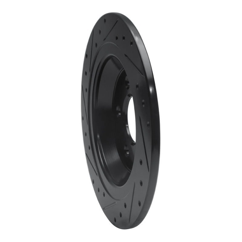 R1 Concepts R1 15-23 Ford Mustang Rear Right Drilled & Slotted Black Brake Rotor