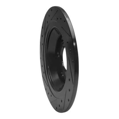 R1 Concepts R1 15-23 Ford Mustang Rear Right Drilled & Slotted Black Brake Rotor