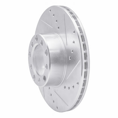 R1 Concepts R1 72-80 Mercedes-Benz 450SL Front Right Drilled & Slotted Silver Brake Rotor