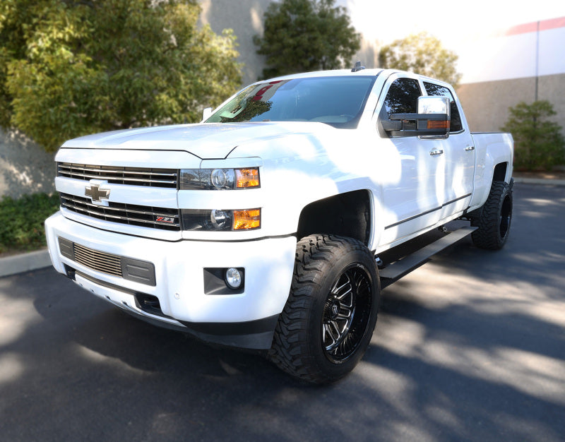 Go Rhino RealTruck 15-19 Chevy Silverado 25/3500HD CC Dsl 4dr VoltStep Electric Running Board Kit - Tex. Blk