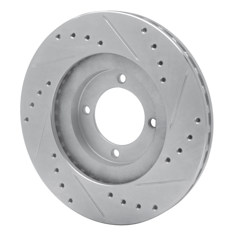 R1 Concepts R1 85-88 Toyota Cressida Front Left Drilled & Slotted Silver Brake Rotor