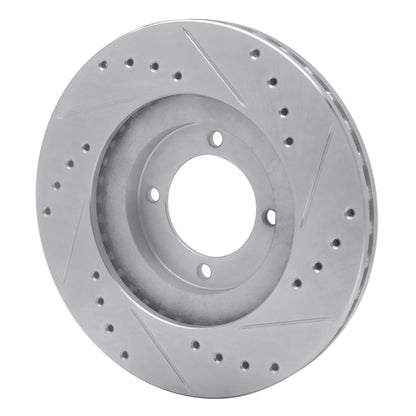 R1 Concepts R1 85-88 Toyota Cressida Front Left Drilled & Slotted Silver Brake Rotor
