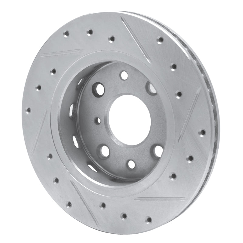 R1 Concepts R1 94-00 Kia SPECTRA Front Left Drilled & Slotted Silver Brake Rotor