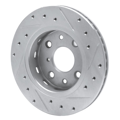 R1 Concepts R1 94-00 Kia SPECTRA Front Left Drilled & Slotted Silver Brake Rotor