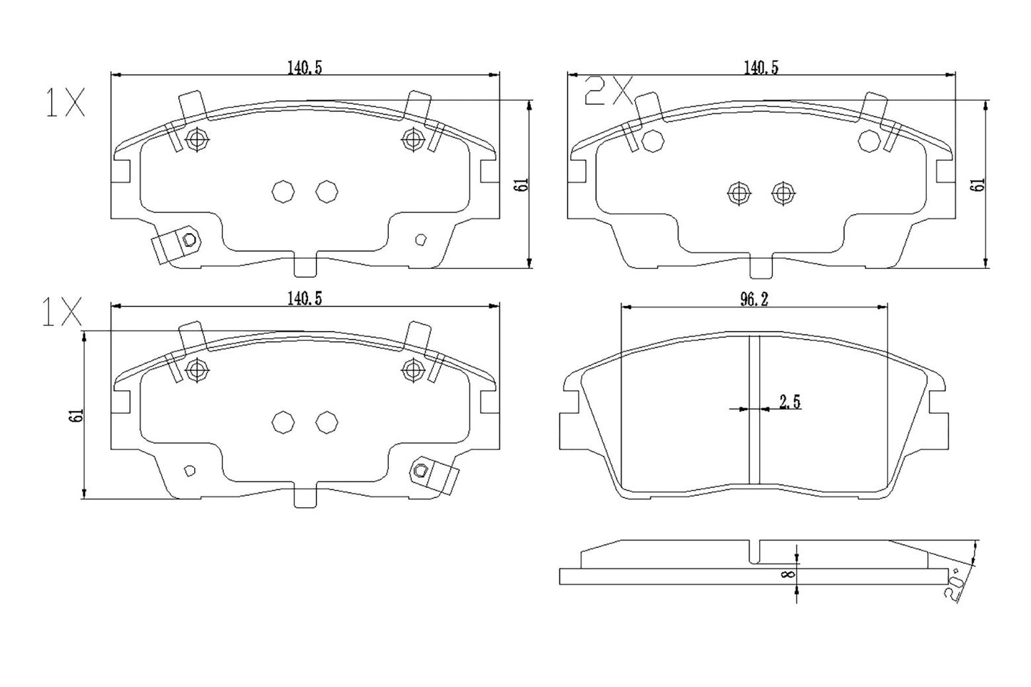 BOGAP Y8210167 Brake Pad Set, Disc Brake | ML Performance Car Parts