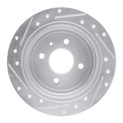 R1 Concepts R1 14-16 Chevrolet SPARK EV Rear Right Drilled & Slotted Silver Brake Rotor