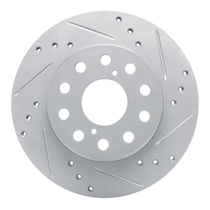 R1 Concepts R1 91-95 Toyota MR2 Rear Right Drilled & Slotted Silver Brake Rotor