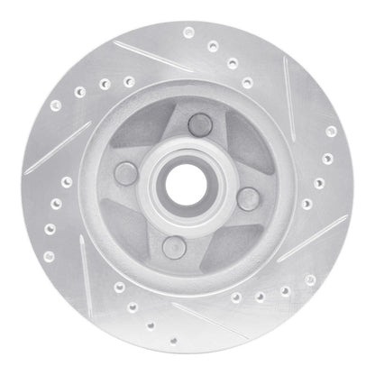 R1 Concepts R1 87-88 Ford Thunderbird Front Left Drilled & Slotted Silver Brake Rotor