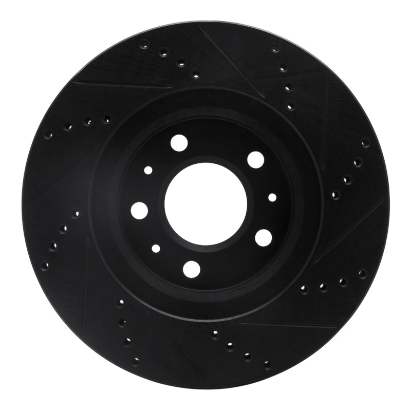 R1 Concepts R1 03-07 Cadillac CTS Front Left Drilled & Slotted Black Brake Rotor