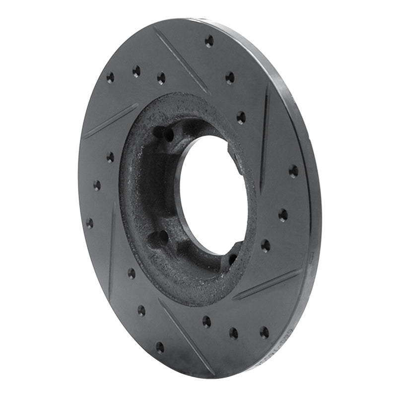 R1 Concepts R1 80-82 Toyota Tercel Front Left Drilled & Slotted Black Brake Rotor