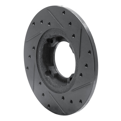 R1 Concepts R1 80-82 Toyota Tercel Front Left Drilled & Slotted Black Brake Rotor