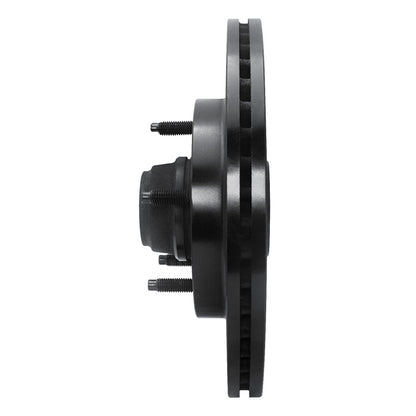 R1 Concepts R1 97-99 Ford F-150 RWD Front Left Drilled & Slotted Black Brake Rotor