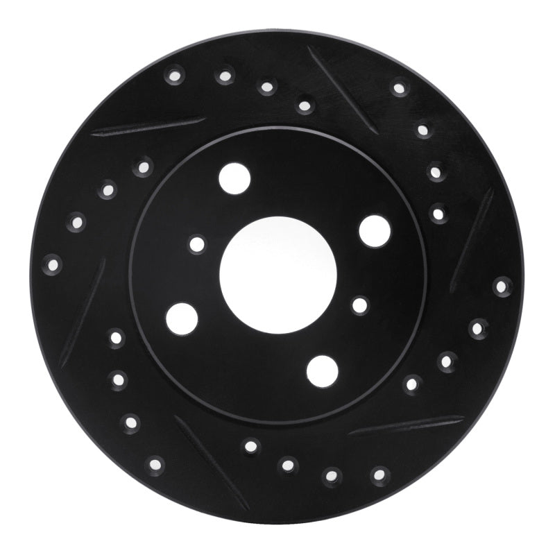 R1 Concepts R1 91-99 Toyota Paseo Front Right Drilled & Slotted Black Brake Rotor