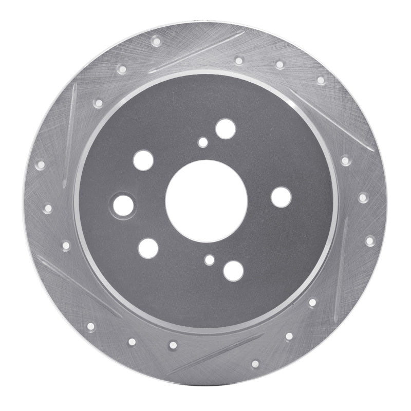 R1 Concepts R1 06-15 Lexus IS250 Rear Left Drilled & Slotted Silver Brake Rotor