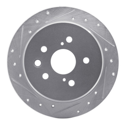 R1 Concepts R1 06-15 Lexus IS250 Rear Left Drilled & Slotted Silver Brake Rotor