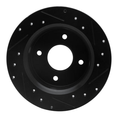 R1 Concepts R1 79-81 Nissan 200SX Rear Left Drilled & Slotted Black Brake Rotor