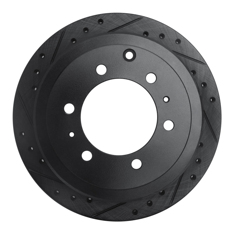 R1 Concepts R1 1993-1997 Lexus LX450 Rear Left Drilled & Slotted Black Brake Rotor