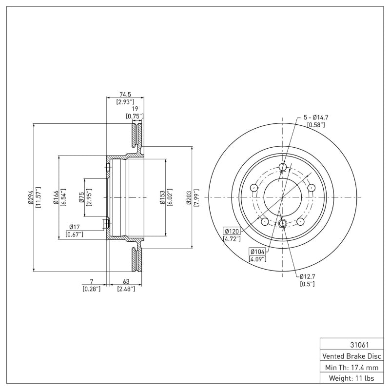 DFC 03-08 BMW Z4 Rear Brake Rotor