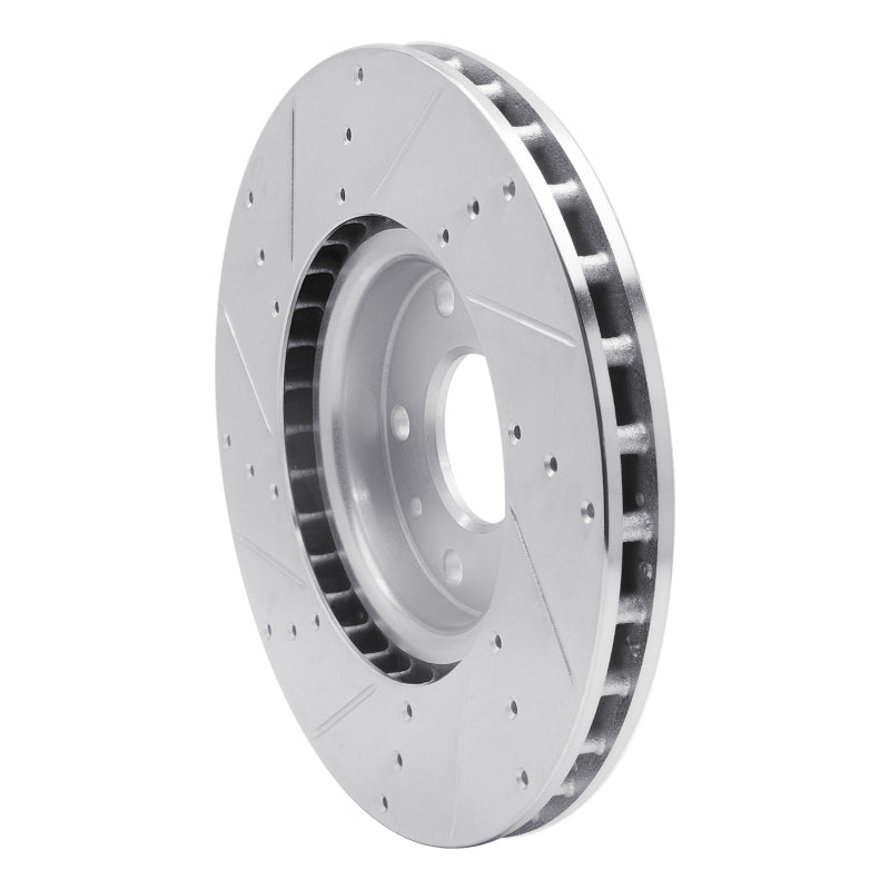 R1 Concepts R1 14-19 Chevrolet Corvette Front Right Drilled & Slotted Silver Brake Rotor