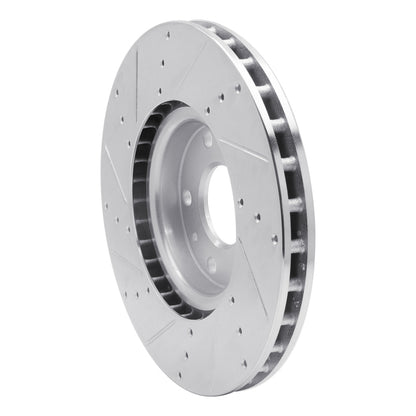 R1 Concepts R1 14-19 Chevrolet Corvette Front Right Drilled & Slotted Silver Brake Rotor