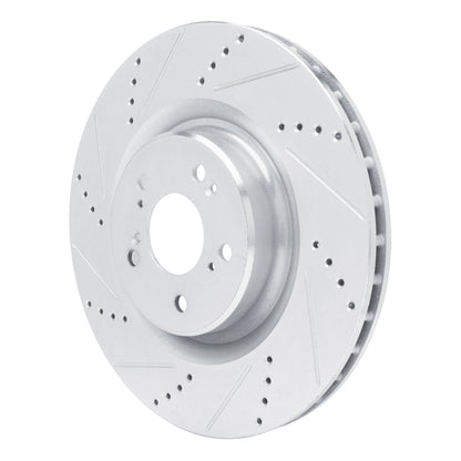 R1 Concepts R1 2021-2025 Acura TLX Front Left Drilled & Slotted Silver Brake Rotor