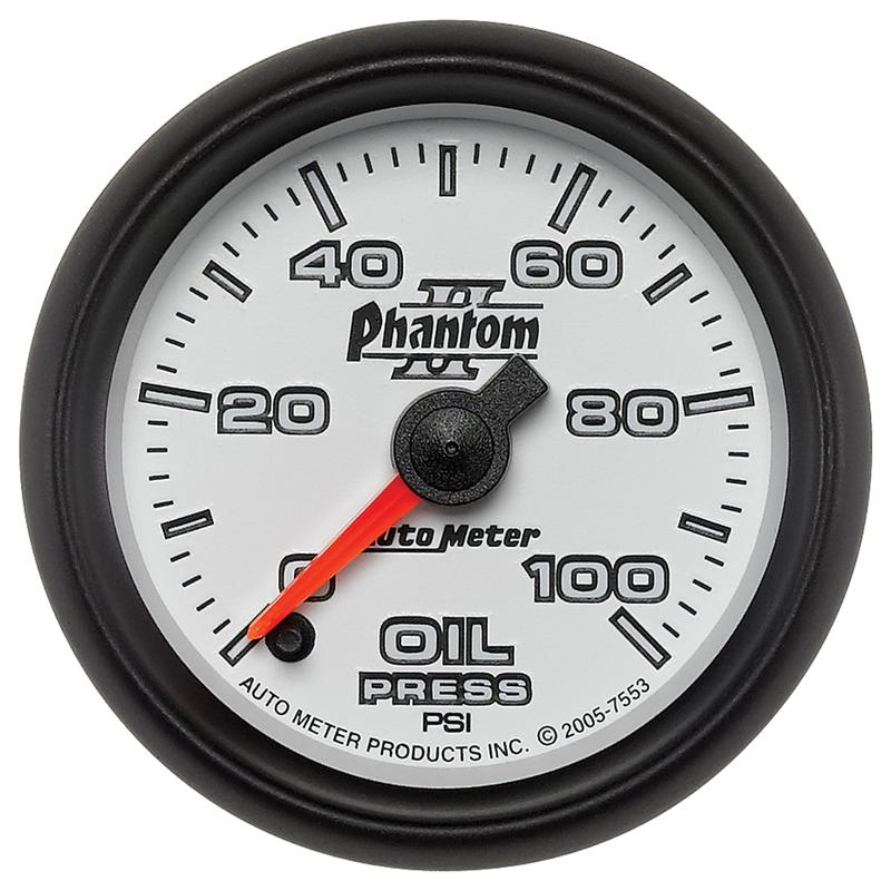 Autometer Phantom II 2-5/8in 100 PSI Stepper Motor Oil Pressure Gauge