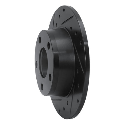 R1 Concepts R1 99-02 Audi A6 Quattro Rear Left Drilled & Slotted Black Brake Rotor