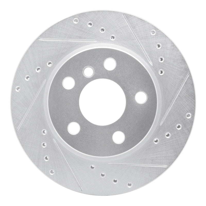R1 Concepts R1 14-24 Mini Cooper (Excl Clubman) Front Right Drilled & Slotted Silver Brake Rotor