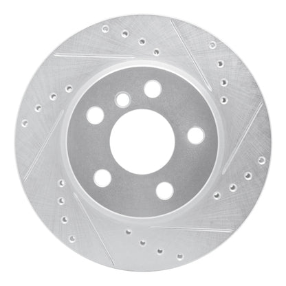 R1 Concepts R1 14-24 Mini Cooper (Excl Clubman) Front Right Drilled & Slotted Silver Brake Rotor