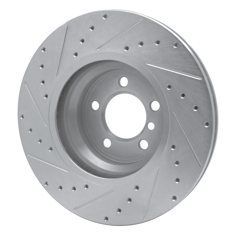 R1 Concepts R1 02-08 BMW 750LI Front Right Drilled & Slotted Silver Brake Rotor