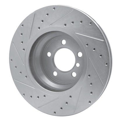 R1 Concepts R1 02-08 BMW 750LI Front Right Drilled & Slotted Silver Brake Rotor