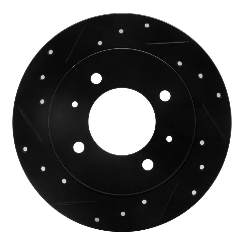 R1 Concepts R1 97-06 Hyundai Elantra Rear Left Drilled & Slotted Black Brake Rotor
