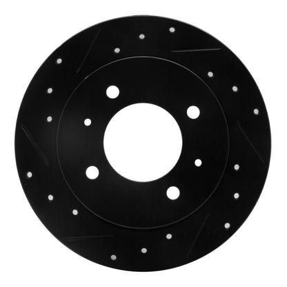 R1 Concepts R1 97-06 Hyundai Elantra Rear Left Drilled & Slotted Black Brake Rotor